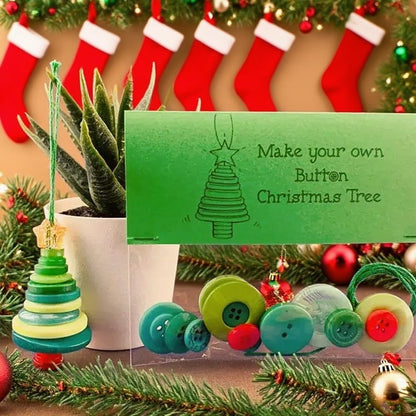 DIY Christmas Button Ornament Making Set - Snowman/Santa/Angel, Fun Holiday Craft Kit for All Ages, Ideal Xmas Tree Hanging Decor & Festive Gifts (E 8)