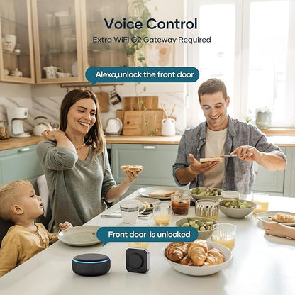 Smart Door Lock with Handle Set: SMONET Front Door Lock Set Keyless Entry, Fingerprint Keypad Bluetooth Alexa Deadbolt Lockset Suitables for Rental Management and Smart Home Residents