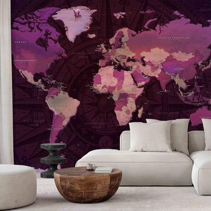 artgeist Wall Mural World Map 135x101 in - XXL Peel and Stick Self-Adhesive Wallpaper Removable Large Sticker Foil Wall Decor Print Picture Image Design Map of The World k-A-0273-a-a
