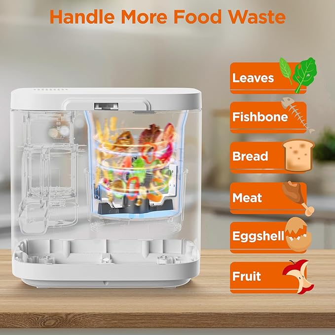 Electric Kitchen Composter, Indoor Smart Countertop Compost Bucket, Convert Food Waste and Residue into Compost
