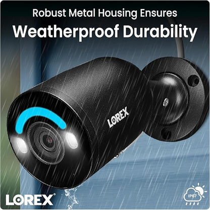 Lorex 4K Wired Security Camera – Outdoor & Indoor Add on PoE Wired Camera Surveillance System for Home & Business – Motion Detection & Smart Security Lighting, Color Night Vision