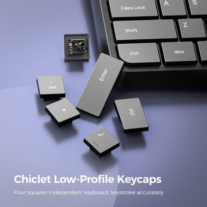 Wired Keyboard,Quiet Keyboard,Multimedia Usb Computer Keyboard,Silent Keyboardwith Low Profile Chiclet Keys,Large Number Pad,Spill-Resistant,Anti-Wear Letters,Full Size Keyboardfor Laptop,Desktop