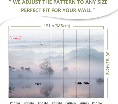 Mountain Lake Landscape Wall Mural for Bedroom Living Room Office Restaurant(Not Peel and Stick)