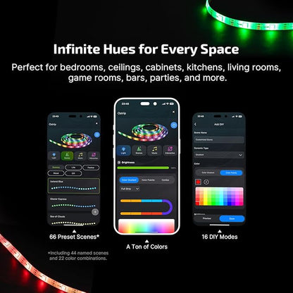 OLIGHT Ostrip Smart LED Strip Lights with App Control Bundle with Sphere 75 lumens Stepless Dimming Table Lamp, Magnetic Rechargeable RGB Ambient