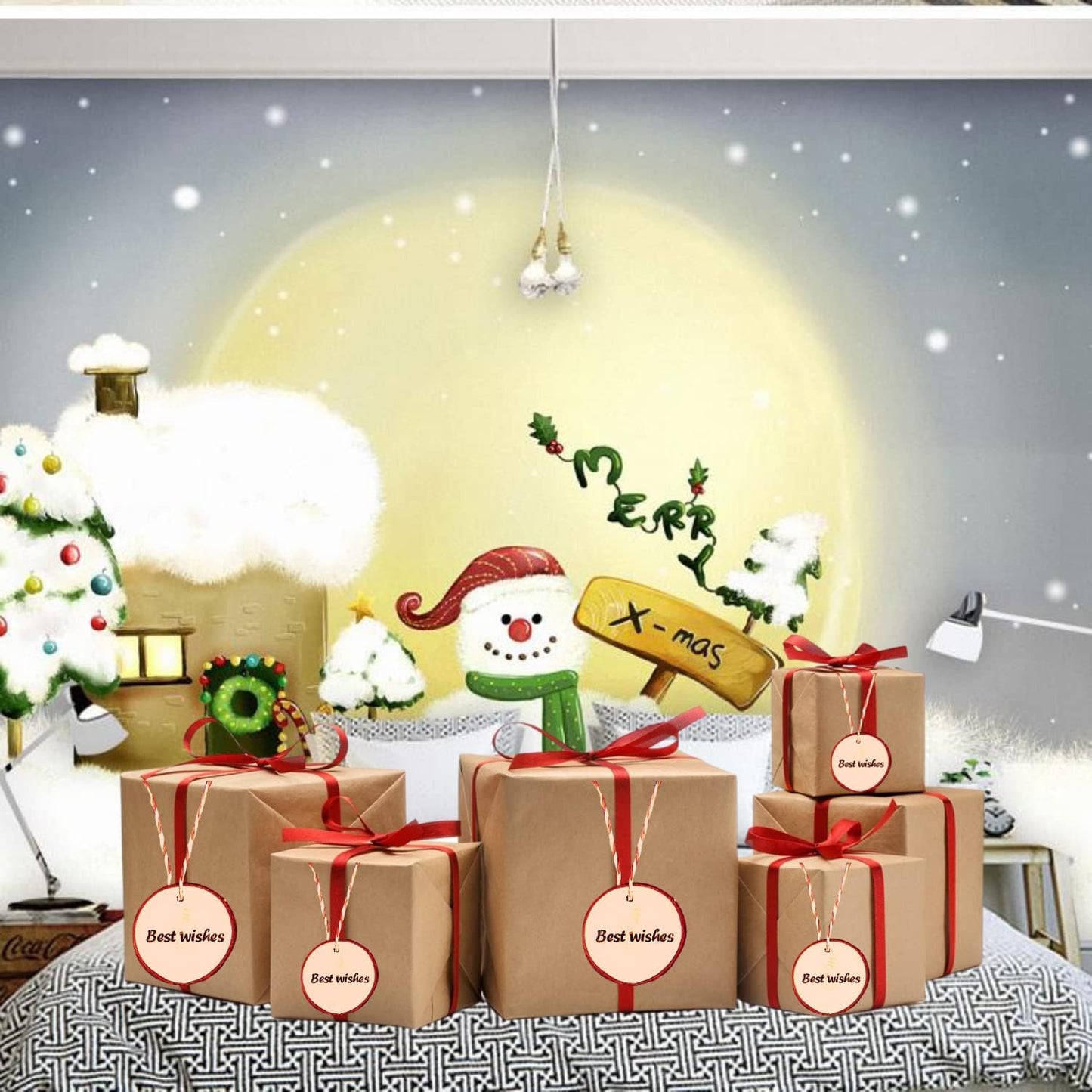 Wood Slices TICIOSH Craft Unfinished Wood kit Predrilled with Hole Wooden Circles for Arts Wood Slices Christmas Ornaments DIY Crafts 30 Pcs 3.1-3.5 inches