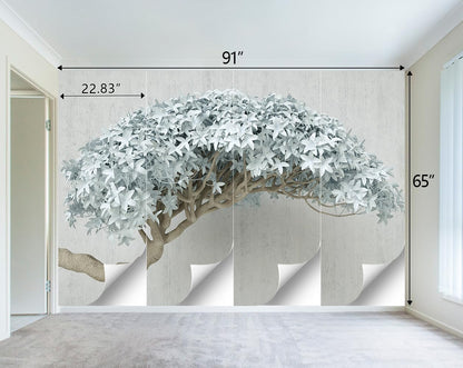 Modern Abstract Tree Wallpaper for Bedroom 3D Mural Living Room Large Wall Mural Room Adhesive Fabric Decor - 91"x65"（Not Peel and Stick）