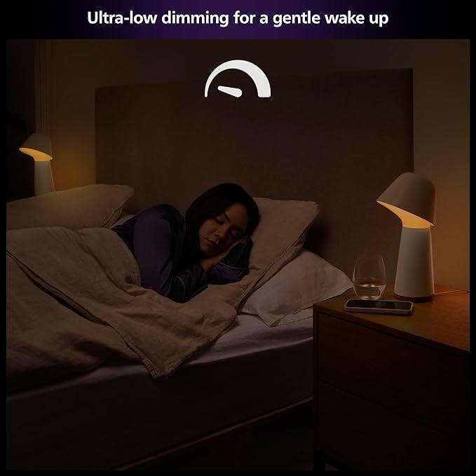 Philips Hue Twilight Smart LED Sleep and Wake-Up Lamp, White & Color Light, Bluetooth Compatible, Voice Control with Alexa, Apple Home & Google Assistant, Black