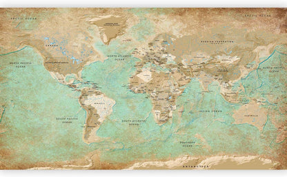 artgeist Premium Wall Mural World Map 197x110 in - Non-Woven Wallpaper Fleece Wall Decor Photo Print Picture Image Design k-A-0105-x-a