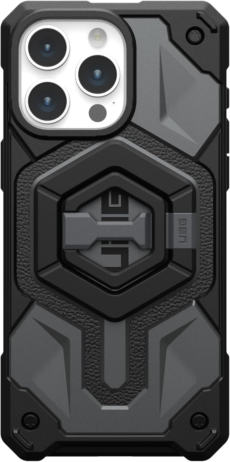 URBAN ARMOR GEAR UAG Magnetic Phone Ring Stand Compatible with MagSafe Magnet, Removable Metal Finger Ring Grip & 360 Rotation Adjustable Kickstand for iPhone 16/15, Galaxy S25, S24, Black/Silver