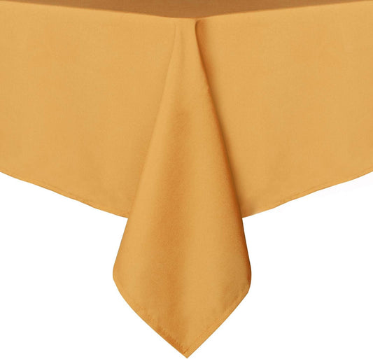 sancua Rectangle Tablecloth - 70 x 70 Inch - Stain and Wrinkle Resistant Washable Polyester Table Cloth, Decorative Fabric Table Cover for Dining Tables, Buffet Parties and Camping, Gold