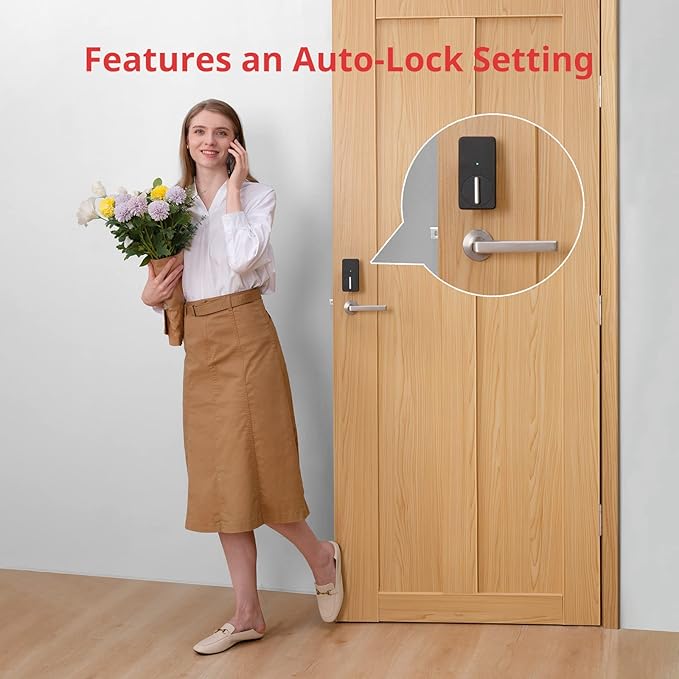 SwitchBot Smart Lock, Bluetooth Electronic Deadbolt Keyless Entry Door Lock for Front Door, Compatible with WiFi Bridge (Sold Separately), Fits Your Existing for Airbnbs Vacation Rentals