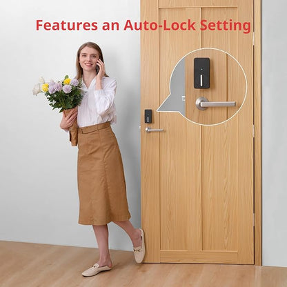 SwitchBot Smart Lock, Bluetooth Electronic Deadbolt Keyless Entry Door Lock for Front Door, Compatible with WiFi Bridge (Sold Separately), Fits Your Existing for Airbnbs Vacation Rentals