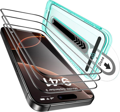 ESR 3 Pack for iPhone 16 Pro Screen Protector, [9H Hardness] [Military Grade Shatterproof] Tempered Glass Film with Flawless Fit Tray, HD Clear, Scratch Resistant