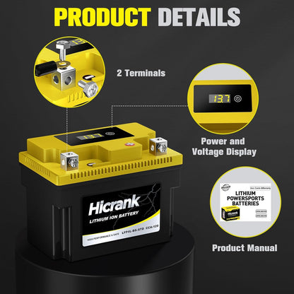 YTX4L-BS STD Standard Lithium Motorcycle Battery - 12.8V 2.8Ah 150CCA LiFePO4 Powersports Battery for ATV, Scooter, Snowmobile, Jet Ski, Honda Grom, Yamaha, Suzuki, CAN-AM, Generator