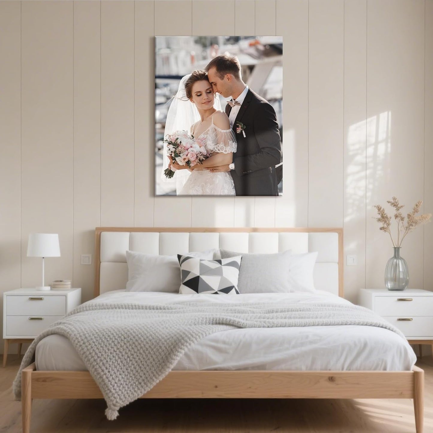 Personalized Custom Canvas Prints with Your Photos & Text, Customized Picture Print, Transform Own Images Into Framed Wall Art Digitally Printed Photo to Canvas, Keepsakes Gifts for Family 24x30’’