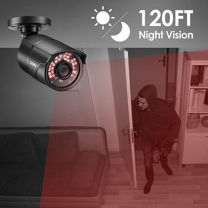 ZOSI 2.0MP HD 1080P 1920TVL Hybrid 4 in 1 TVI/CVI/AHD/CVBS Indoor Outdoor Home Security Cameras Weatherproof,120ft Night Vision,Aluminum Metal Housing,For 960H,720P,1080P,5MP,4K analog CCTV DVR
