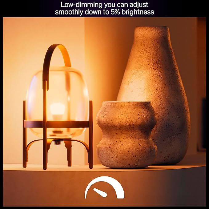 Philips Hue Smart LED A19 Bulb 4-Pack, Warm White Light 2700K, E26 Base, 9W, 810 Lumens, Dimmable, Works with Alexa, Google Assistant, and Apple Home
