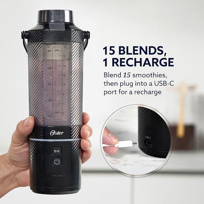 Oster GoMAX Portable Blender, Smoothie Blender, Black