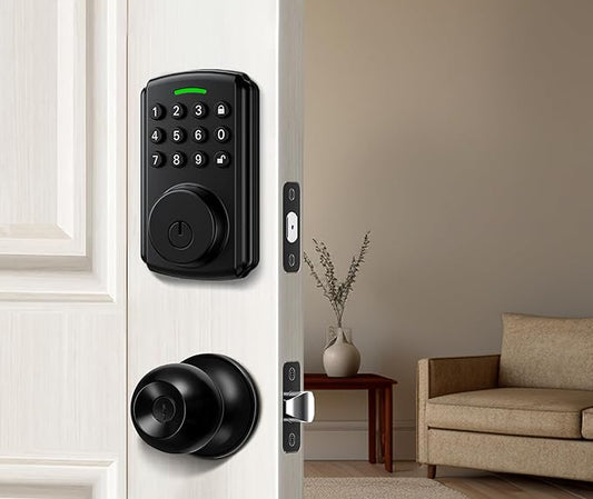 Front Door Lock Set | One Key for Two Lock | Keyless Entry Door Lock Deadbolt with Handle Set | Knob Handle