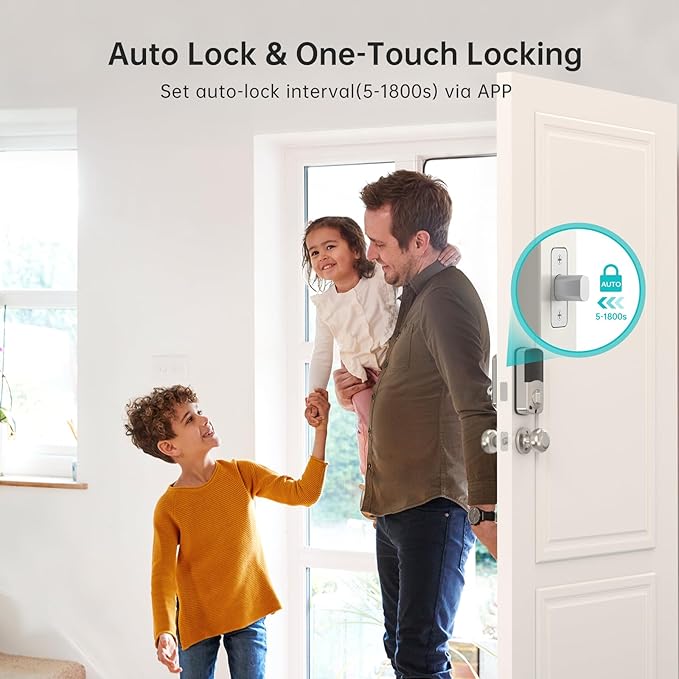 WiFi Keyless Entry Door Lock with Handle : Hornbill Silver Smart Front Door Lock,Front Door Handle Set,Smart Door Knob, Electronic Keypad Deadbolt Set with Alexa Auto Lock for Home