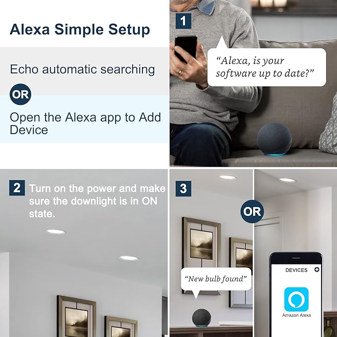 Sengled Smart Recessed Lighting, 5/6 inch, S1 Auto Pairing with Alexa Devices, ‎Daylight 5000K, Led Lights, Smart Can Lights Retrofit Work with Alexa, Smart LED Downlight, Conversion Kit, 1-Pack