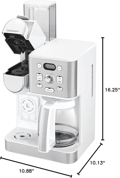 Cuisinart 12-Cup Coffee Maker, Single-Serve Brewer Glass Carafe, Automatic Hot & Iced Coffee Machine, Brew Strength Control and Brew Pause, SS-16W, White
