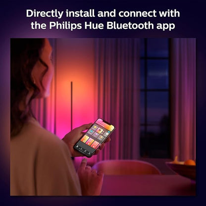 Philips Hue Indoor 3-Foot Smart LED Light Strip Extension - Flowing Multicolor Effect - Requires Base Kit - 1 Pack - Control with Hue App - Works with Alexa, Google Assistant and Apple HomeKit