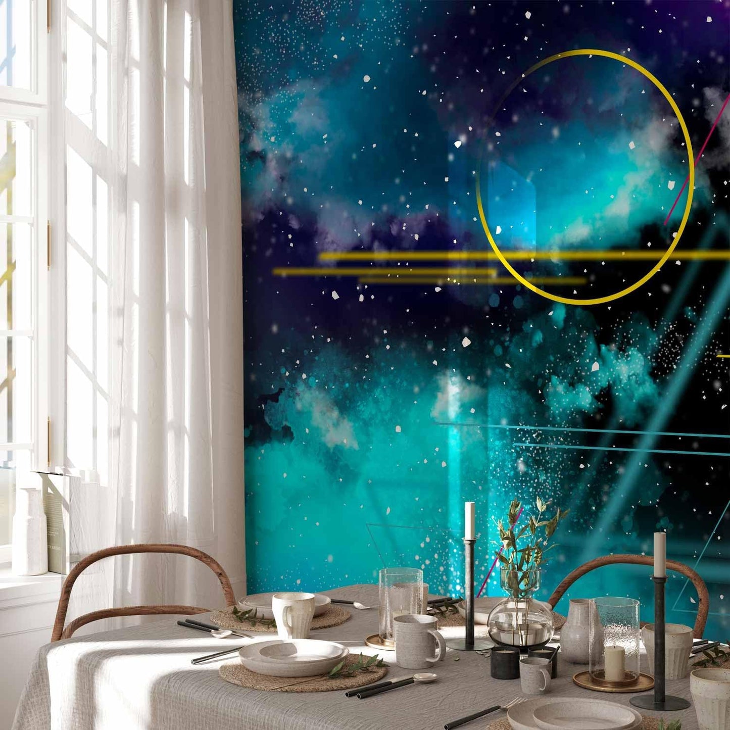 artgeist Premium Wall Mural Galaxy 79x55 in - Non-Woven Wallpaper Fleece Wall Decor Photo Print Picture Image Design Home Mural Cosmos Galaxy Cosmonaut Astronaut a-A-10328-a-a