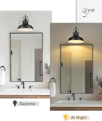 zeyu 11 Inch Modern Gooseneck Barn Light, 1-Light Wall Sconces, Industrial Wall Lantern for Porch, Kitchen, Black Finish, 016-1B BK