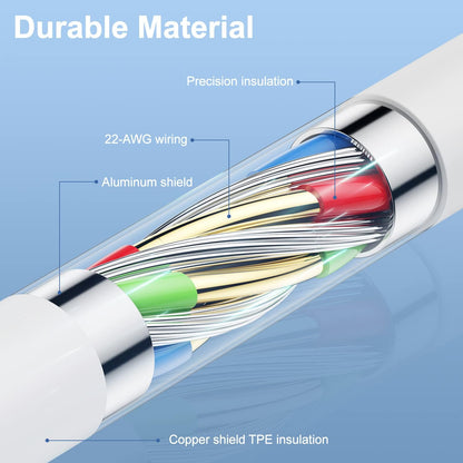 3Pack for [Apple MFi Certified] iPhone Charging Cable 0.3M-Lightning to USB Cable Wire - 1Feet iPhone USB Charger Cords for Appe iPhone 14 13 12Pro/Pro Max/Xs XR