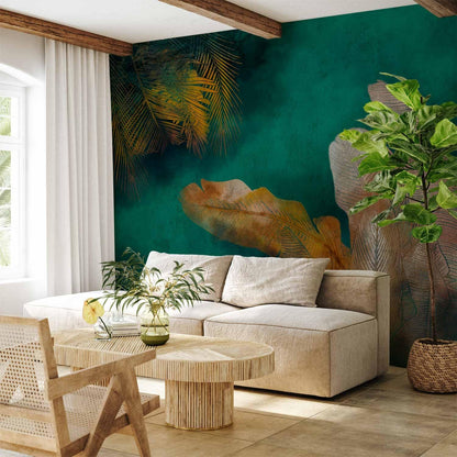 artgeist Wall Mural Jungle 177x124 in - XXL Non-Woven Wallpaper Fleece Wall Decor Photo Print Picture Image Design Leaves Green Yellow Nature b-A-0825-a-a