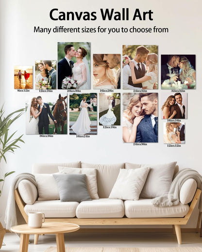 AbcCustomize Canvas Prints with Your Photos，Custom Canvas Wall Art for Bedroom, Living Room, Farmhouse Decor，Personalized Gifts Canvas Prints for Family，Friend，Lover，Pet