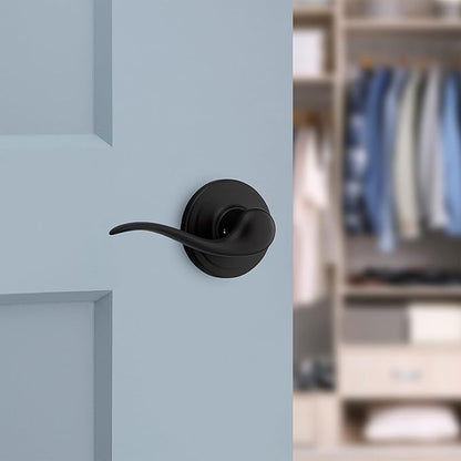 Kwikset 97880-861 Tustin Left-Handed Half-Dummy Lever, Iron Black (Pack of 2)