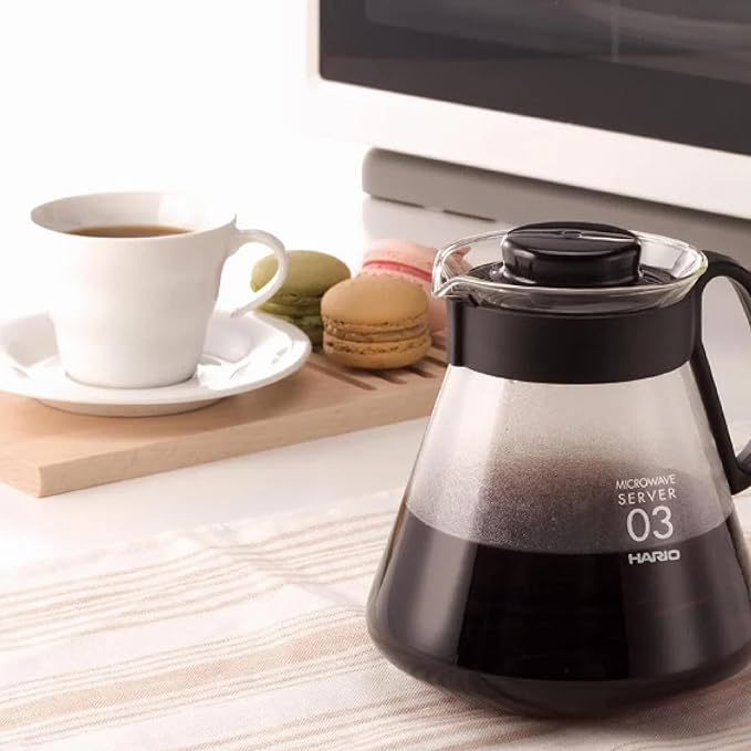 Hario V60 Glass Range Coffee Server, 600ml, Black