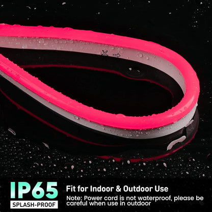 GZBtech Flexible LED Neon Rope Lights 66FT,AC 110-120V Waterproof Strip Light, 120 LEDs/M Cuttable Connectable Neon Lighting for Indoor Outdoor Home Decor/Commercial Building Use-Red 20M