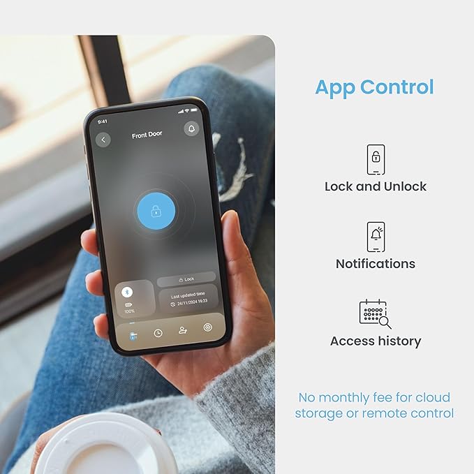 Lockly Smart Lock Model 7S, Bluetooth Smart Door Lock, Keyless Entry with PIN Genie® Digital Keypad, Front Door Lock Deadbolt, Voice Control & Auto Lock