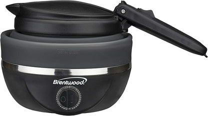 Brentwood Appliances KT-1508BK .85-Quart Dual-Voltage Collapsible-Travel Kettle (Black), 0.85Q