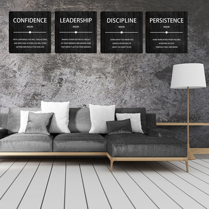 4 Pieces Motivational Wall Art Inspirational Office Quotes Wall Decor Success Quotes Wall Decor Artwork for Living Room Bedroom Home Office Wall Decoration Artwork 20”X20”X4