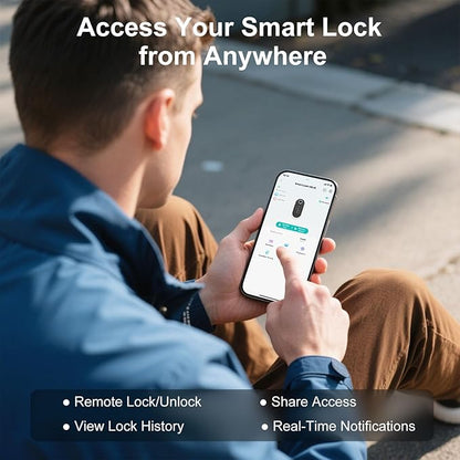 Hornbill WiFi Smart Locks for Front Door: Keyless Entry WiFi Keypad Deadbolt Lock, Compatible with Alexa, Remote Control, Fingerprint Password Unlock, Auto Lock, Built-in Wi-Fi (2.4Ghz)