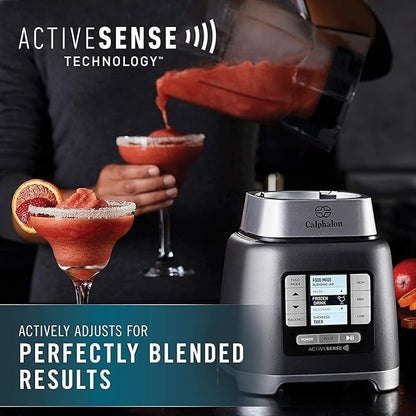 Calphalon Blender, 24-Oz Portable Blend-n-Go Smoothie Cup, ActiveSense 1200-Watt Motor, Dark Stainless Steel