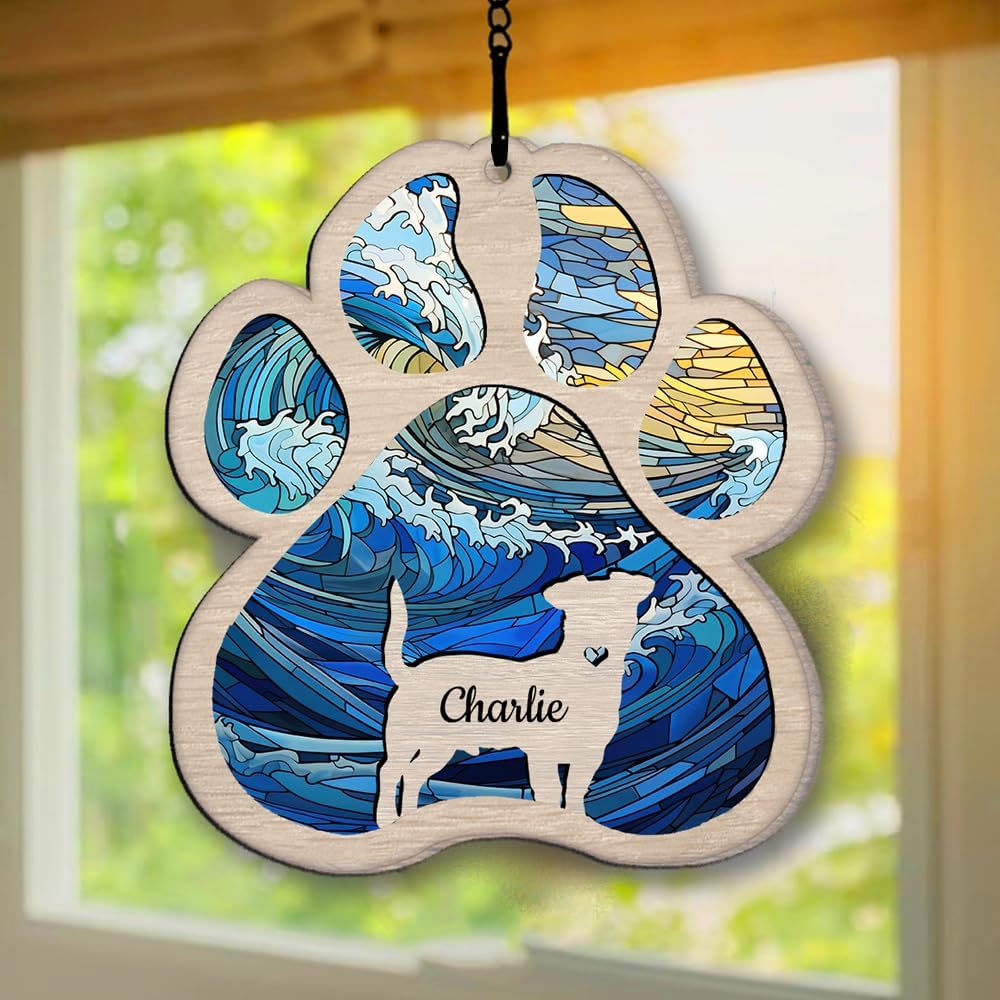 Personalized Maremma Sheepdog Suncatcher Dog Memorial Gifts, Custom Maremma Sheepdog Ornament Christmas Tree, Pet Remembrance Gift, Loss of Dog Sympathy Gift, Pet Loss Suncatcher