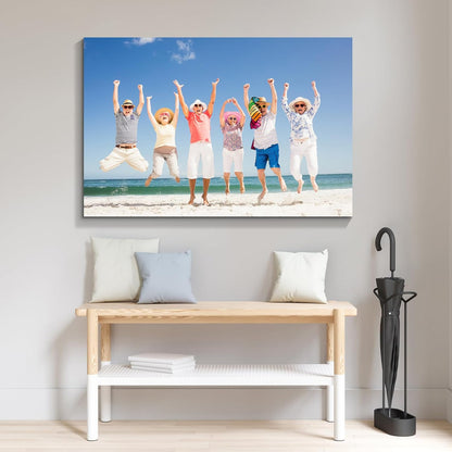 Wewejia Personalized Photo to Canvas Print 48x32inch, Canvas Prints With Your Photos on Custom Wall Art for Bedroom, Living Room, Wedding Baby Pet Family Picture Wall Art