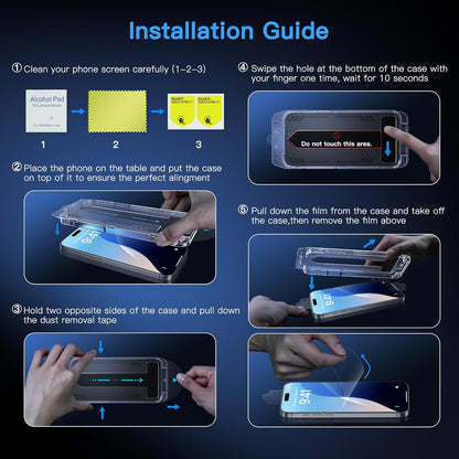 Uyiton Compatible with iPhone 16 Pro Max Screen Protector (Anti-Blue Light) - Shatterproof Full Coverage [Case Friendly] 9H Tempered Glass Screen Protector for iPhone 16 Pro Max, 2 Pack