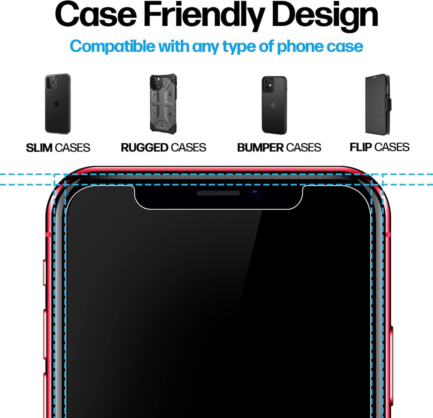 Power Theory Designed for iPhone 11, iPhone XR Screen Protector Tempered Glass [9H Hardness], Easy Install Kit, 99% HD Bubble Free Clear, Case Friendly, Anti-Scratch, 2 Pack