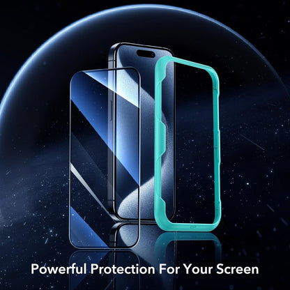 ESR 3 Pack for iPhone 15 Pro Max Screen Protector, [9H Hardness] [Military Grade Shatterproof] Full Coverage Tempered Glass Film with Easy Installation Tool, HD Clear, Scratch Resistant