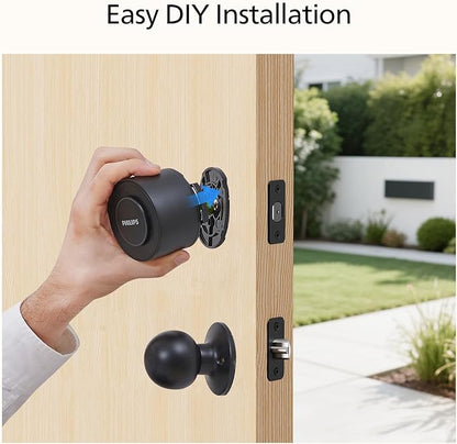 Philips WiFi Smart Deadbolt Lock with Fingerprint Keypad, APP Remote Control, Smart Retrofit Lock for Existing Deadbolt, Keyless Entry, Voice Control, Interior Auto-Locking