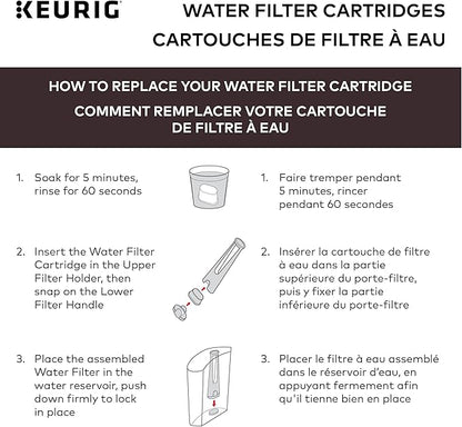 Keurig Water Filter Refill Cartridges, Replacement Water Filter Cartridges, Compatible with 2.0 K-Cup Pod Coffee Makers, 2 Count