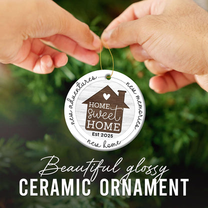 HEXMOZ New Home Gift Ideas - Best Housewarming Gifts 2025 - House Warming Gifts with New Home Ornament 2025 for Owners, Couples, Men, Women - First House Ornament, Our First Christmas Ceramic Keepsake