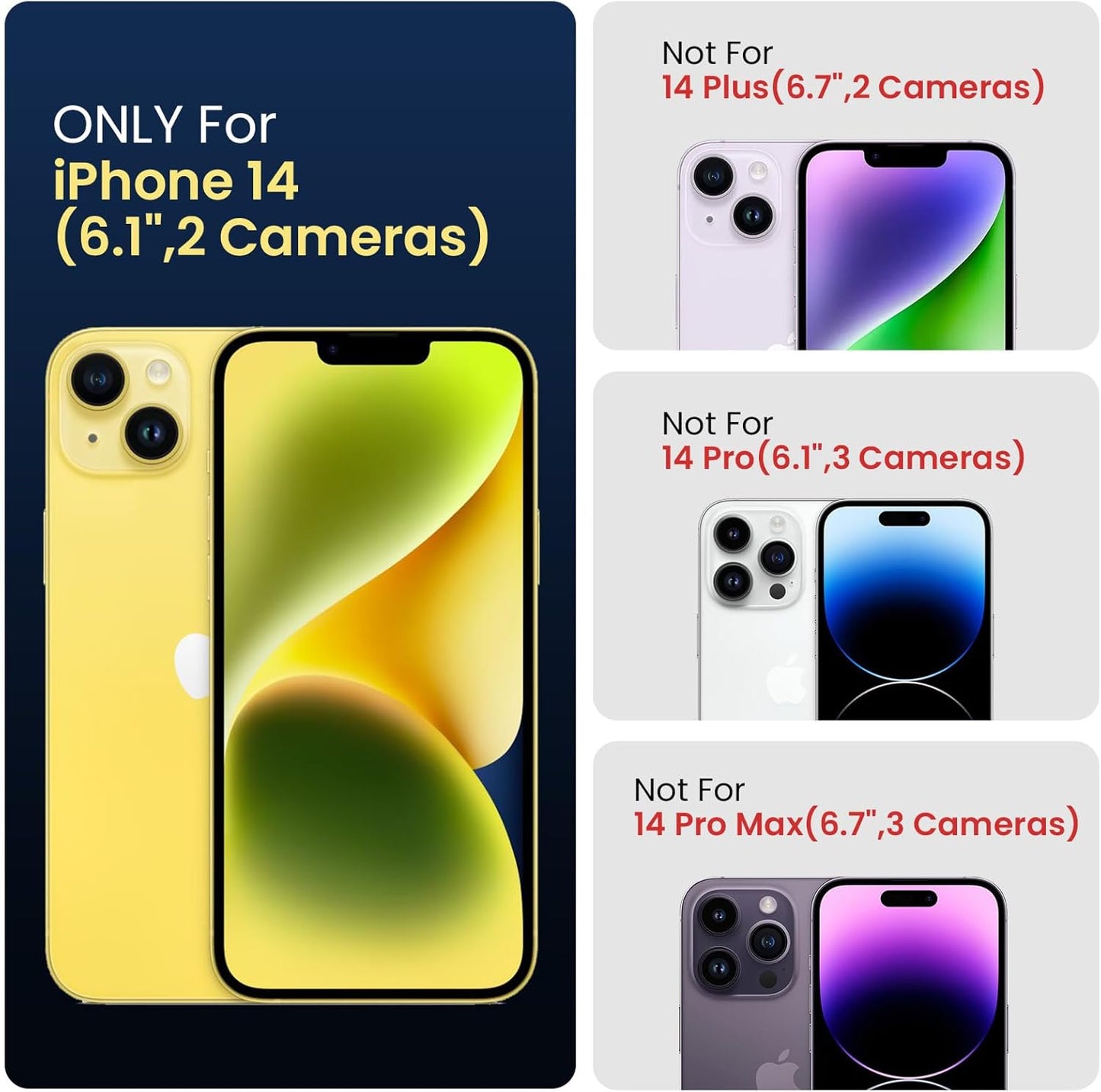 FireNova Designed for iPhone 14 Case, Silicone Upgraded [Camera Protection] Phone Case with [2 Screen Protectors], Soft Anti-Scratch Microfiber Lining Inside, 6.1 inch, Klein Blue