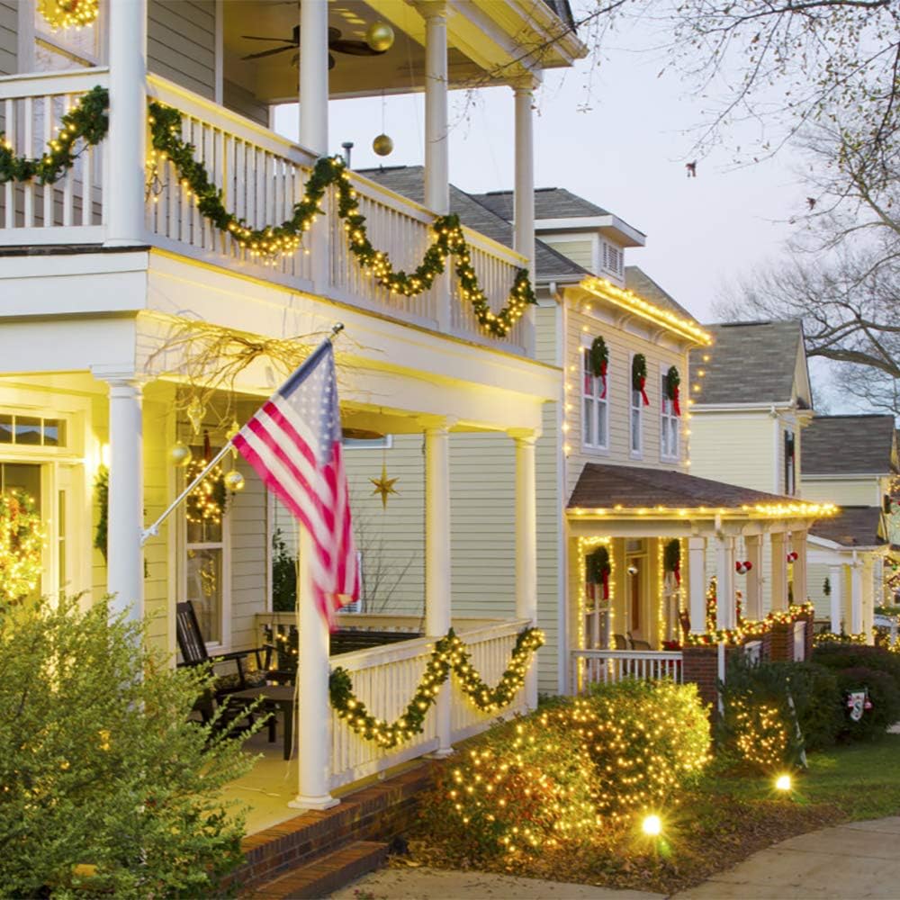 XTF2015 105ft 300 LED Christmas String Lights, End to End Plug 8 Modes Christmas Lights UL Certified Outdoor Indoor Fairy Light Christmas Tree, Patio, Garden, Party, Wedding, Holiday (Warm White)